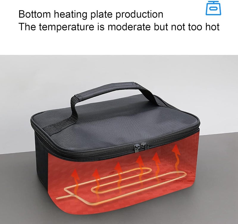 Fdit فرن ميكروويف محمول للسيارة 12 فولت يسخن في دقائق، تحكم في درجة الحرارة، مناسب للشاحنات، المسافرين، العمال - Image 3